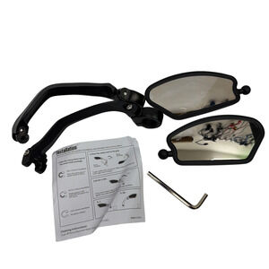 Universal Bike Handlebar Rearview Mirror Set Black 21-26mm Clamp Mount